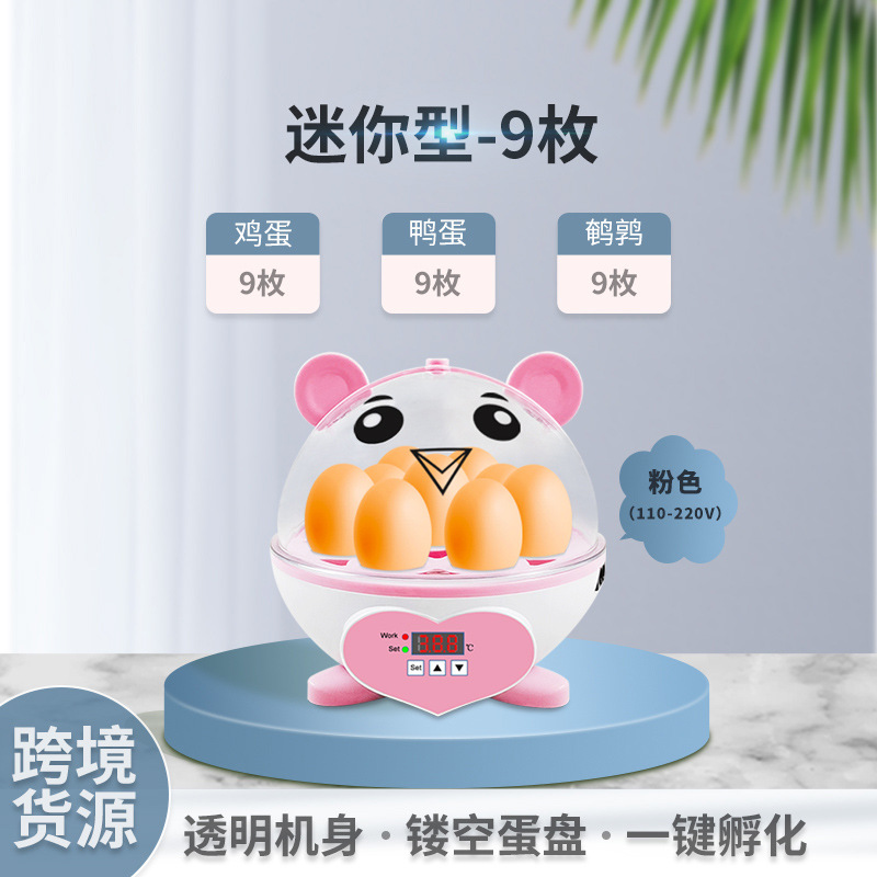 Suministro transfronterizo pequeño hogar incubadora automática inteligente pollo pato ganso codorniz incubadora de huevos