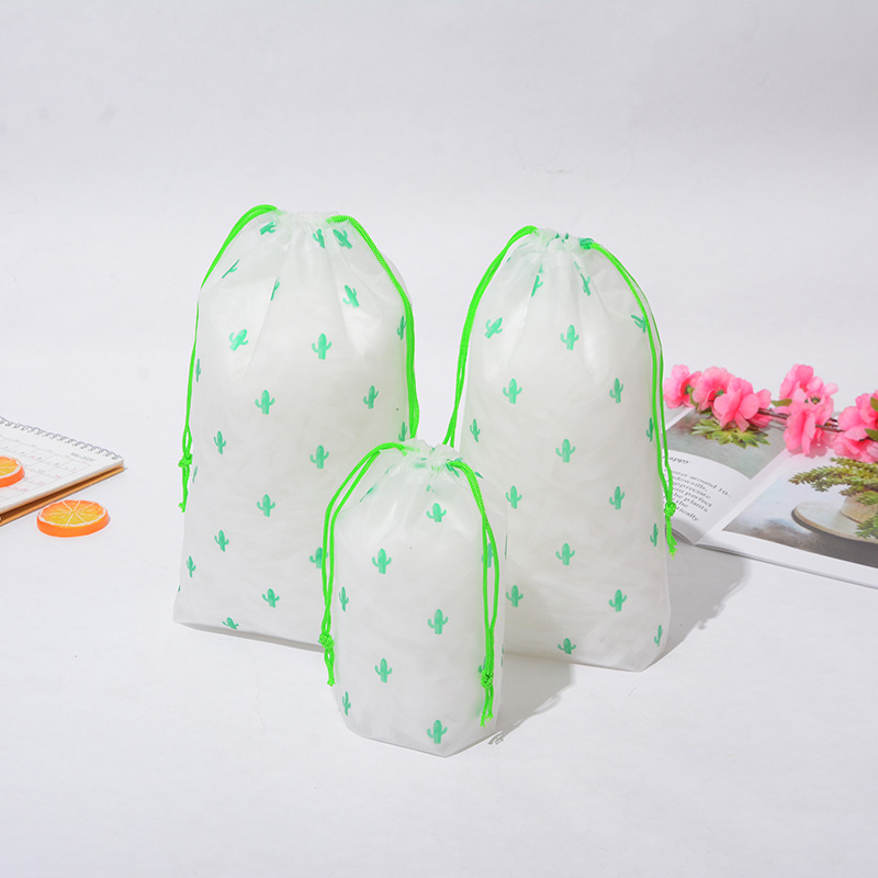 Spot CPE transparente esmerilado cordón bolsillo plástico zapatos de viaje almacenamiento bolsa de embalaje ropa calcetines bolsa