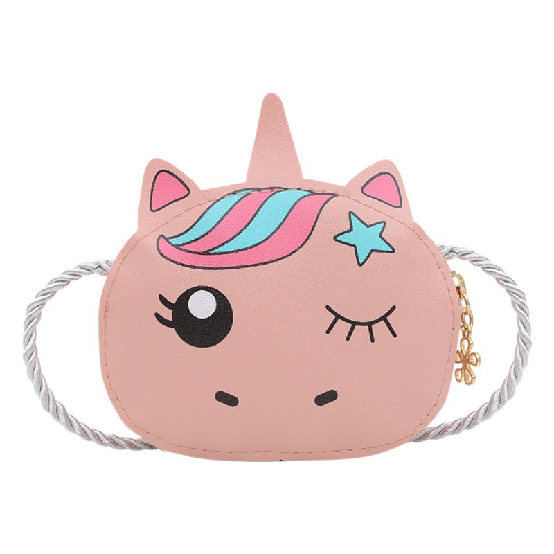 Estilo coreano 2021 nueva moda de dibujos animados unicornio niños bolsa de mensajero lindo bebé mini monedero bolso de hombro