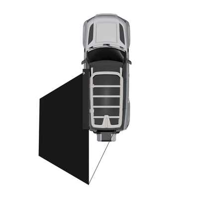 Wild Land 180-Degree Fan-Shaped Car Side Tent Canopy with Silver-Coated Sun Protection Awning (Avtomobil yan çətirləri) - blackleft-460200200cm