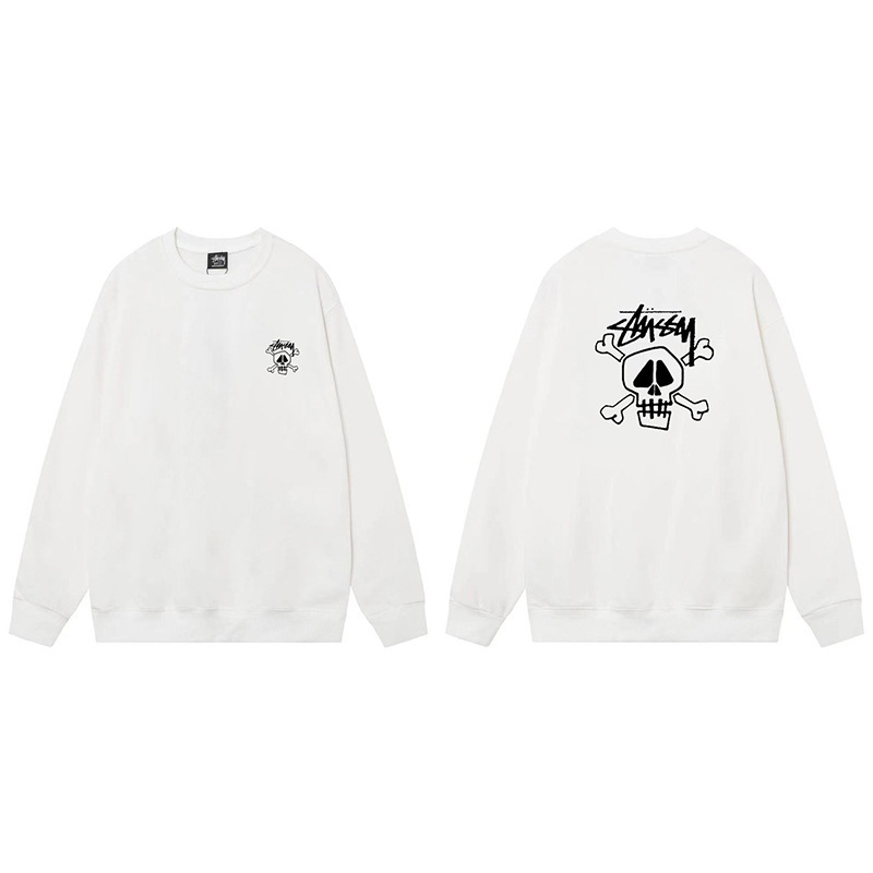 Stussy 斯图西秋冬美式卫衣男女经典字母印花黑8骰子长袖圆领外套|undefined
