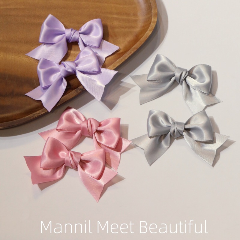 Women's Sweet Simple Style Bow Knot Satin Hair Clip display picture 5