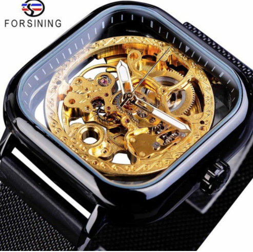 New forsining European and American style men's fashion and leisure hollow mechanical movement automatic mechanical watch