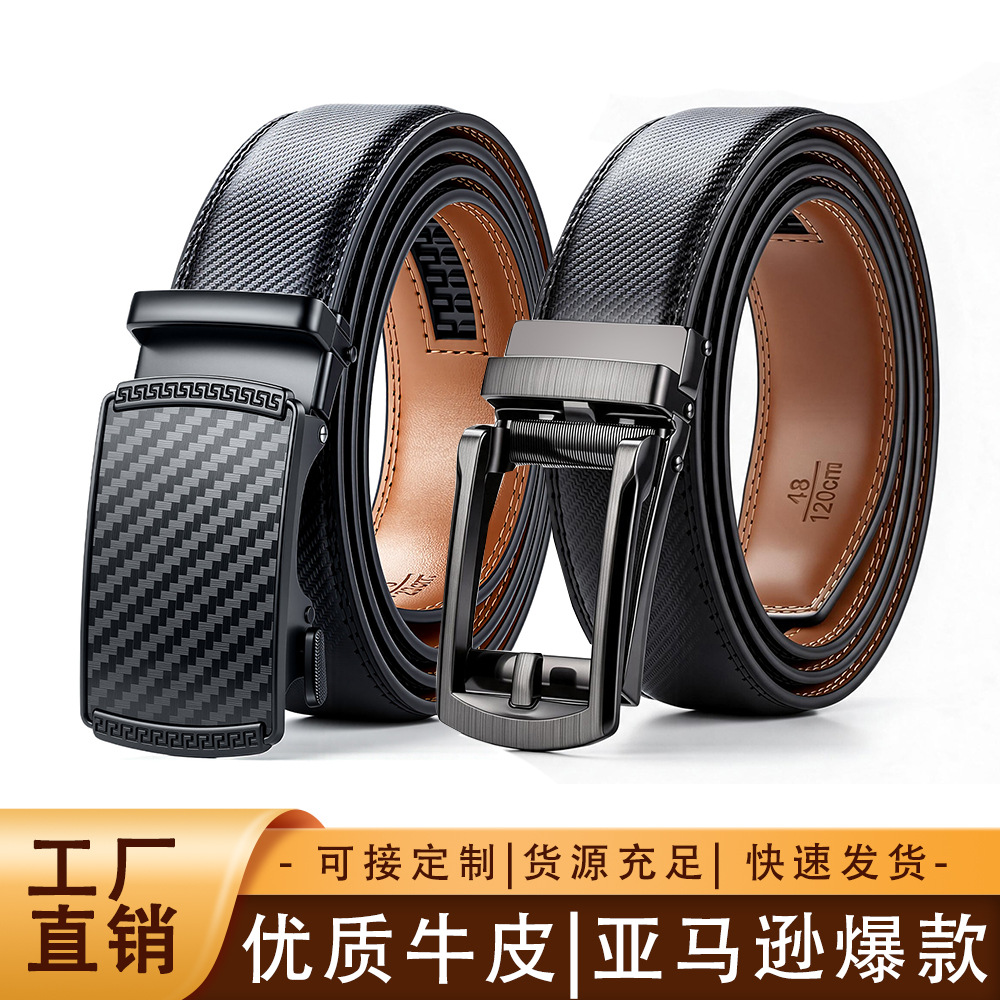 Amazon dış ticaret erkek deri kayış gerçek deri otomatik toka bel kemeri gençlik iş fabrika toptan belt