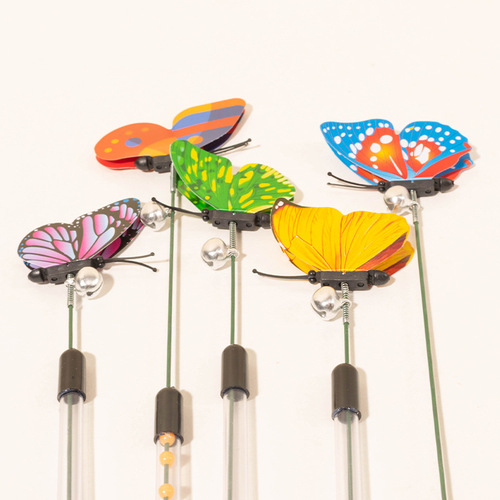 Cat toy telescopic cat teasing stick, spring butterfly telescopic cat teasing stick, interesting cat supplies that induce cats to scratch
