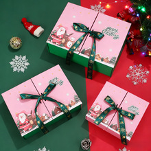 跨境圣诞礼盒定制带蝴蝶结装饰礼盒圣诞礼物包装糖果饼干礼品盒