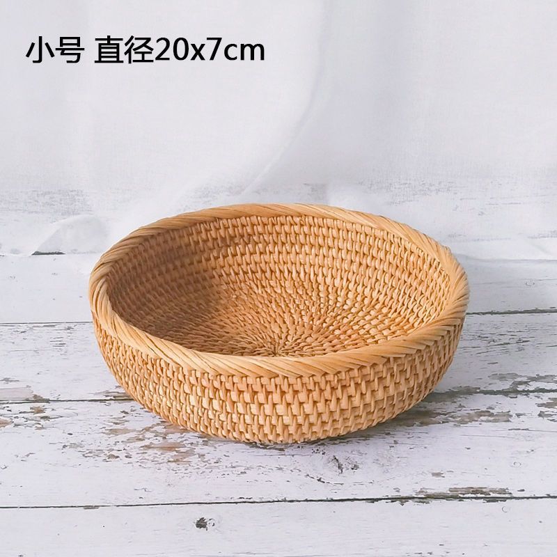 Cestas de almacenamiento de frutas de caña trenzadas vietnamitas canasta de sala de estar casera de bocadillos cestas de dulces creativas canasta de frutas secas caja