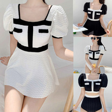 2023新款小香风连体泳衣女ins风法式复古度假温泉泳装女