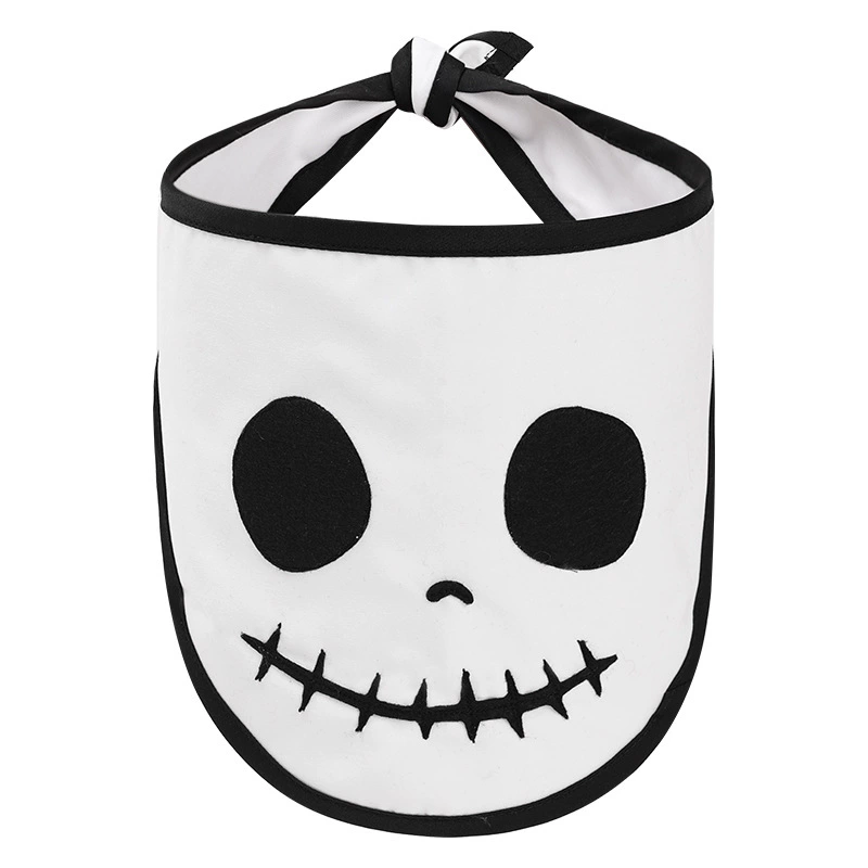 Треугольный шарф для домашних животных, шарф для собак на Хэллоуин, шарф для маленьких и средних собак, праздничный шарф с черепом для домашних животных, шарф с кошачьей слюной