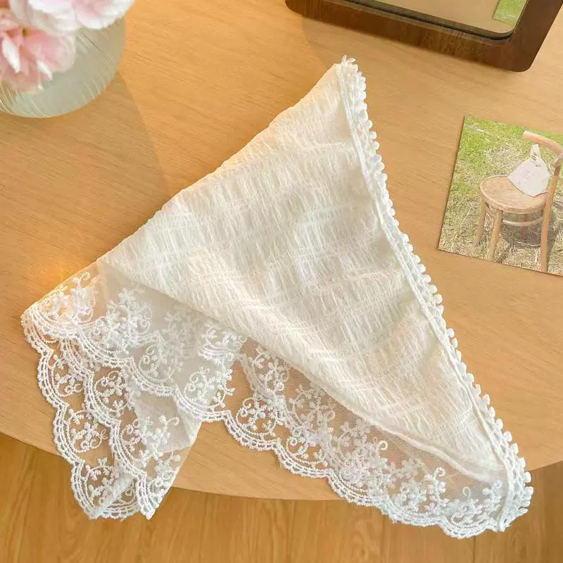 Lace retro summer scarf, with embroidery