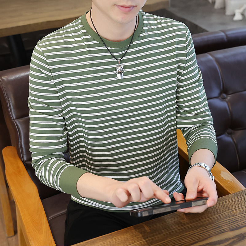 2026 Spring and Autumn Season Casual Striped Long Sleeve T-Shirt for Young and Middle-Aged Men, Youthful and Comfortable, 1 Piece Wholesale 2026 Spring and Autumn Season Casual Striped Long Sleeve T-Shirt for Young and Middle-Aged Men, Youthful and Comfortable, 1 Piece Wholesale
