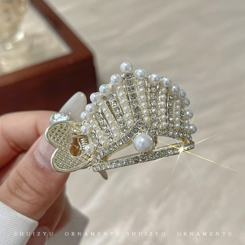 Diamante de alta cola de caballo clip de agarre mujer 2025 nuevo clip de cabello de alta calidad cabeza detrás de la fijación de artefactos clip de cabello tocado