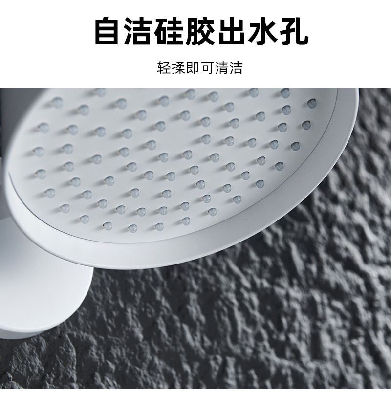 Creative all-copper white chandelier, concealed installation, minimalist hotel project, cold and hot embedded wall-mounted shower head set undefined
