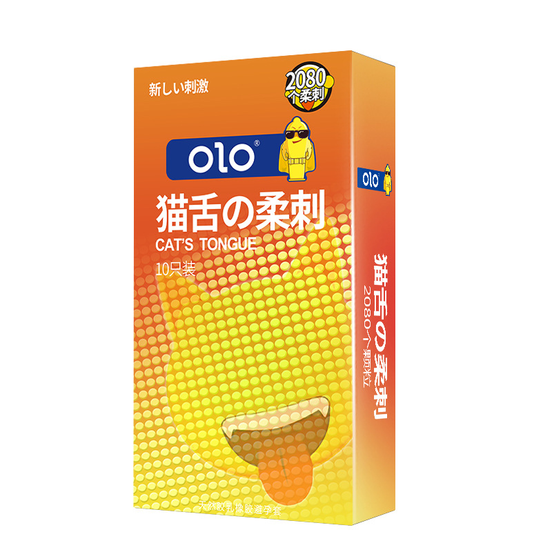 OLO cat tongue Thorn sleeve delay long-lasting large particle condom ultra-thin male couple sex products condom