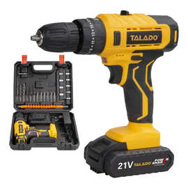 外贸21V带数显无线锂电手电钻、多功能家用电动螺丝刀套装工具