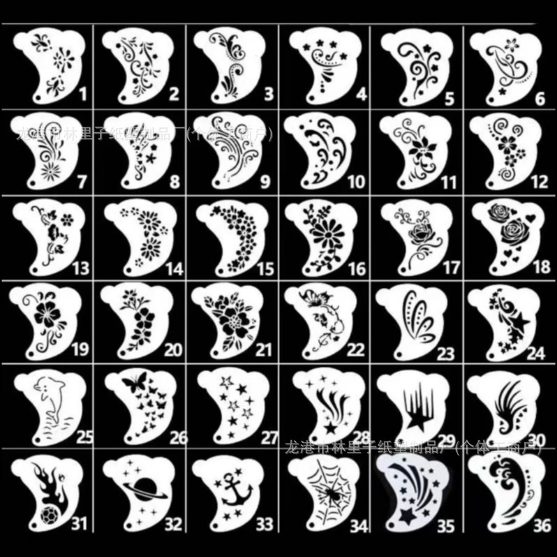Hollow Printed Facial Corner Templates for Adults and Kidsren, Universal Corner Printed Templates, Ancient Style Series Painted Templates Hollow Printed Facial Corner Templates for Adults and Kidsren, Universal Corner Printed Templates, Ancient Style Series Painted Templates