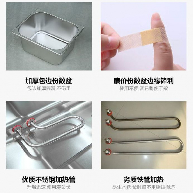 Mesa de aislamiento térmico de comida rápida de acero inoxidable comercial calefacción eléctrica mesa de venta de verduras aislamiento térmico mesa de comidas aislamiento térmico carro de comida rápida stand