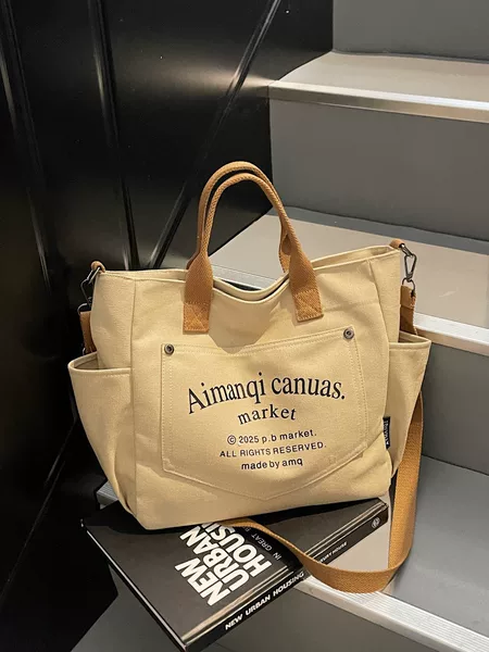 Canvas Bag Design Niche Autumn and Winter Bag Series Lazy Style Cloth Bag Hot Selling Commuter Shoulder Tote Bag Crossbody Bag