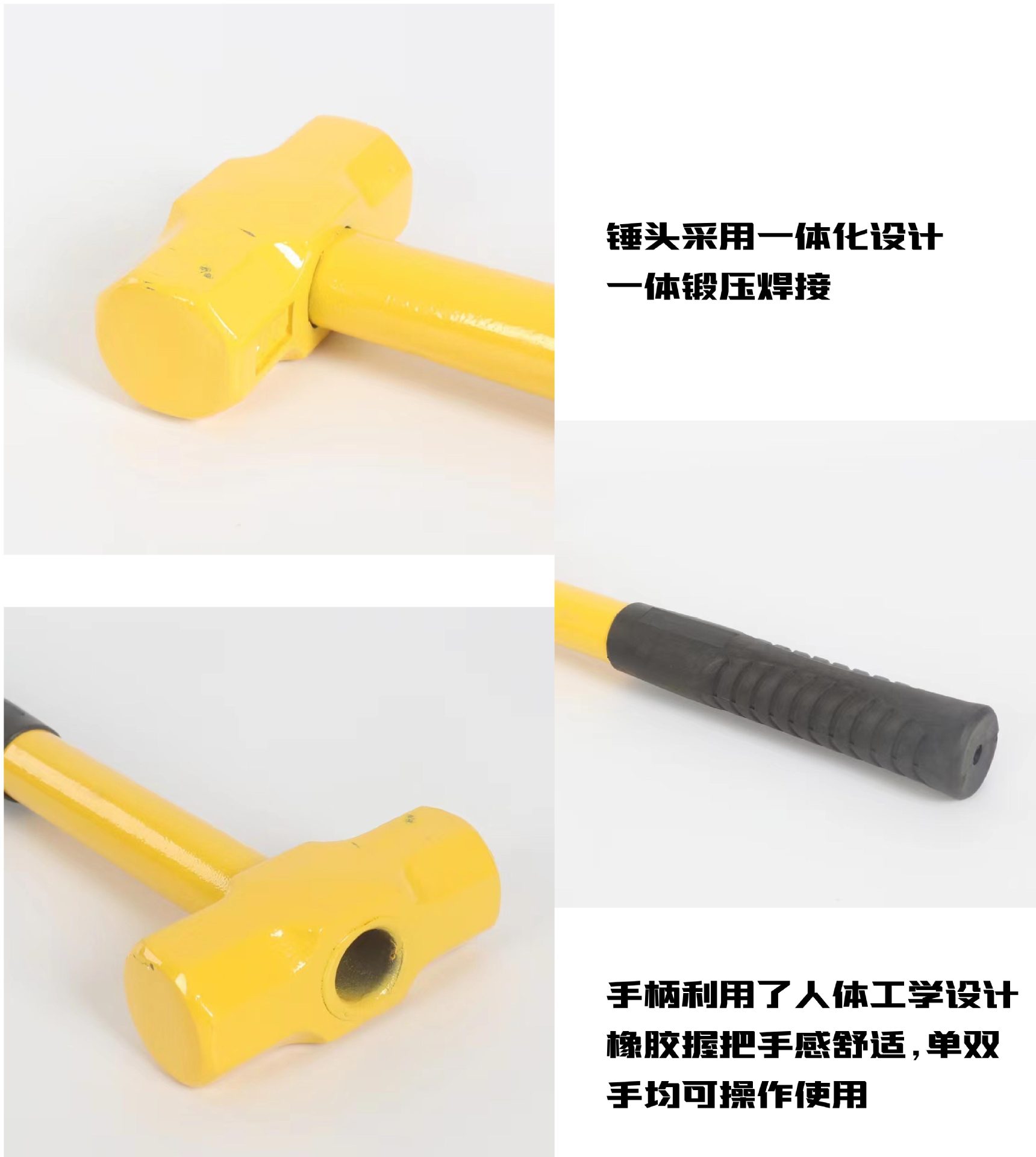 Steel pipe handle octagonal hammer wholesale hammer household two hammer hammer square hammer construction tool construction shockproof handle percussion hammer