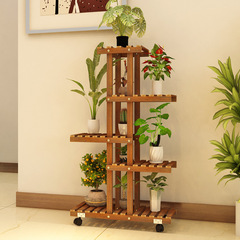 Balcony Flower Stand Multi-layer Storage Rack Home Indoor Succulent Floor Planter Stand Solid Wood Living Room Decor Space-saving