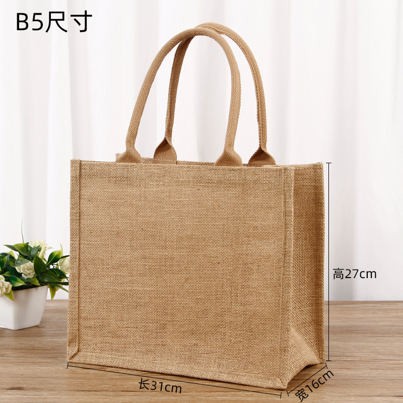 Bolsa de lino sin impresión de yute bolsa de compras buena bolsa de lino regalo bolsa de lino en blanco hacer bolsa de lino ecológica