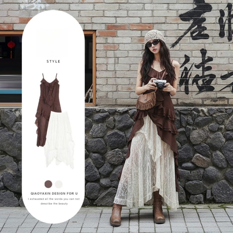 Western Sichuan and Xinjiang Wasteland Style Outfit: Suspender Dress for Women, New Early Summer Special and Stunning Mini Set