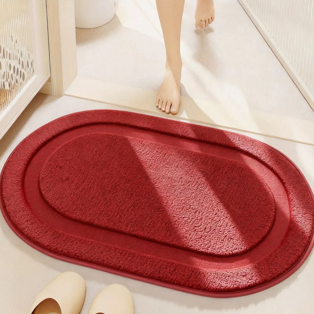Microfiber Coconut Shaped Jacquard Bath Mat Non Slip Absorbent Rug_voghion.com