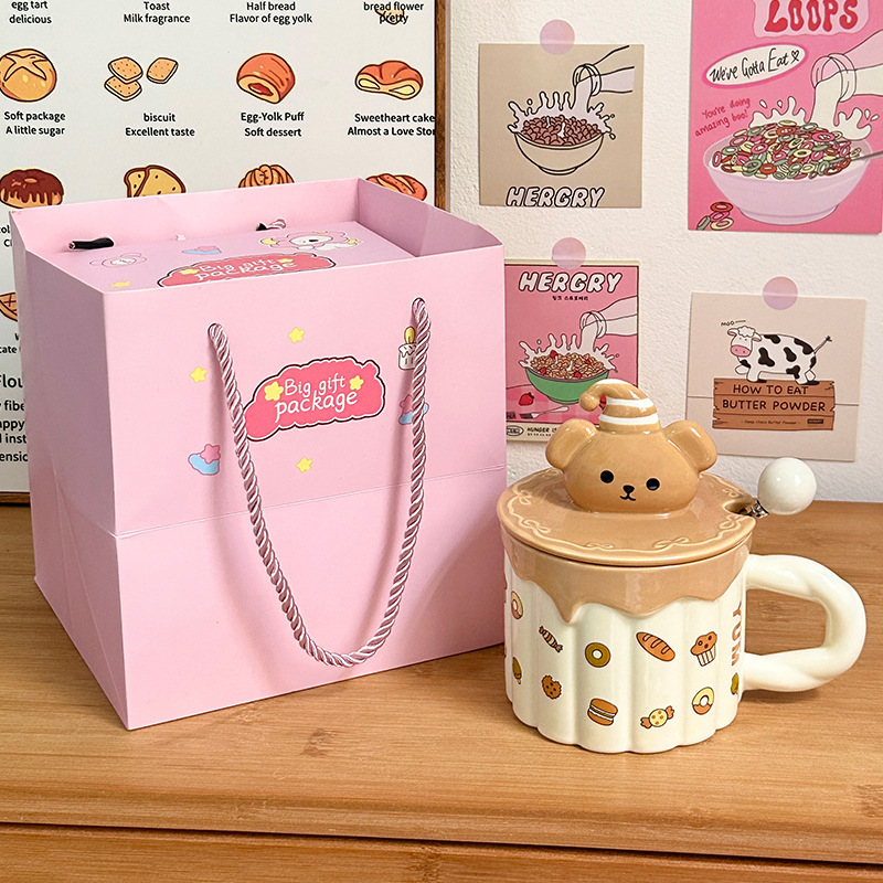 Tazas de cerámica extrañas regalo de mano creativo taza de regalo de cumpleaños taza de agua de niñas taza de pareja de alto valor facial