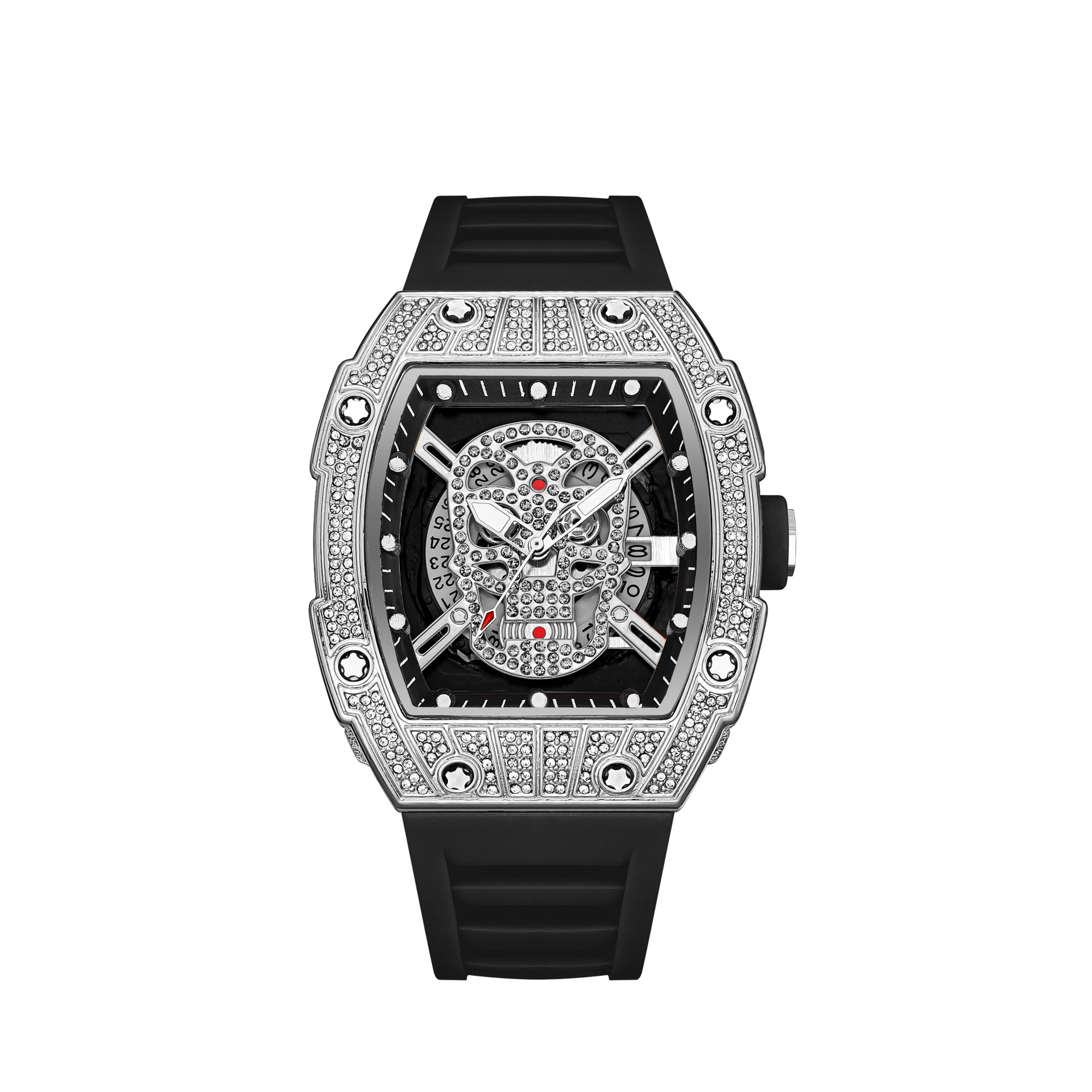 Zido Brand Diamond-Studded Starry Sky Fashion Personality Hollow Gold Ghost Head European And American Style High-End_voghion.com