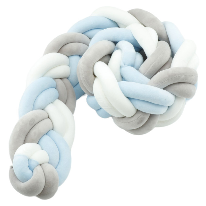 Cama de bebé tela cama cerca bolsa suave seis hebras trenzadas alta trenzada antichoque barrera de bebé grado madre