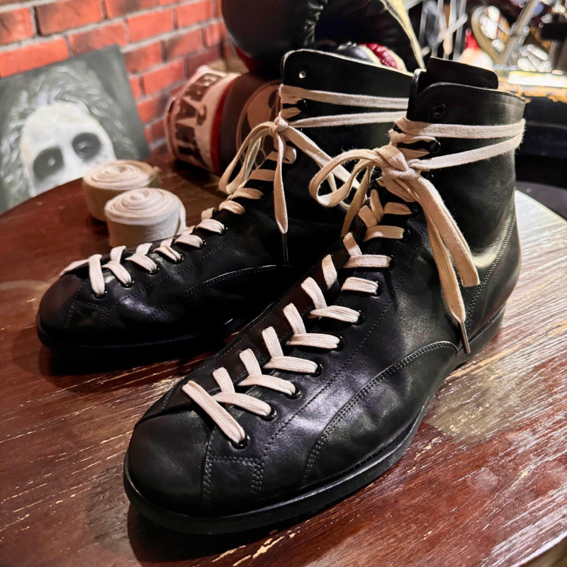 American retro boxing boots, men's dark-style handmade leather shoes, Amekaji high-top Martin boots, short-faced work boots American retro boxing boots, men's dark-style handmade leather shoes, Amekaji high-top Martin boots, short-faced work boots