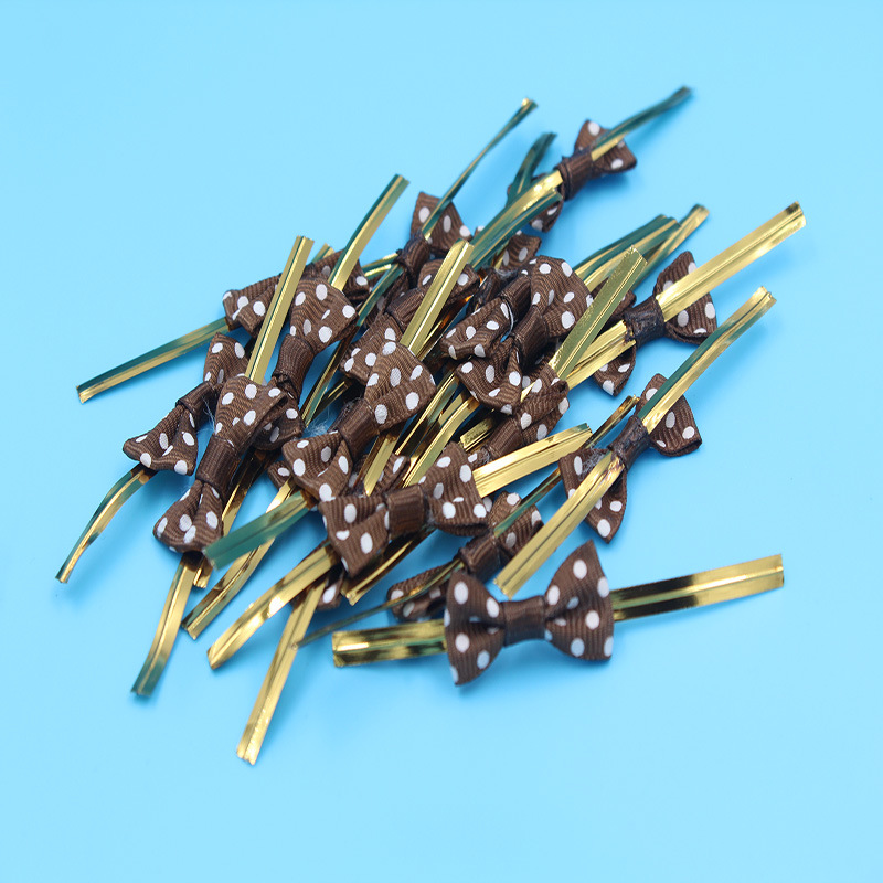 Fabricante en stock embalaje para hornear color pajarita de seda Lollipop corbata cuerda galleta embalaje bolsa empate 500