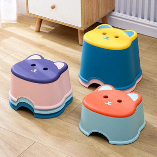 Plastic Stool for Home Kindergarten Living Room Coffee Table Cartoon Stool Small Bench Children Baby Hand Washing and Changing Shoes Wholesale