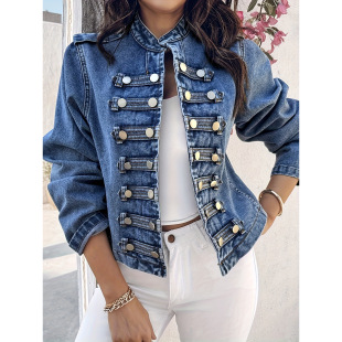 T 29854 Washed short denim jacket ϴˮ�̿�ţ������