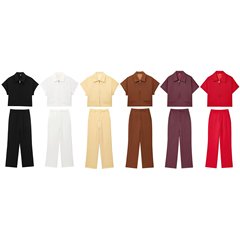 欧米風夏の新型女装襟半袖ショートコートストレートパンツ8491053 8491054