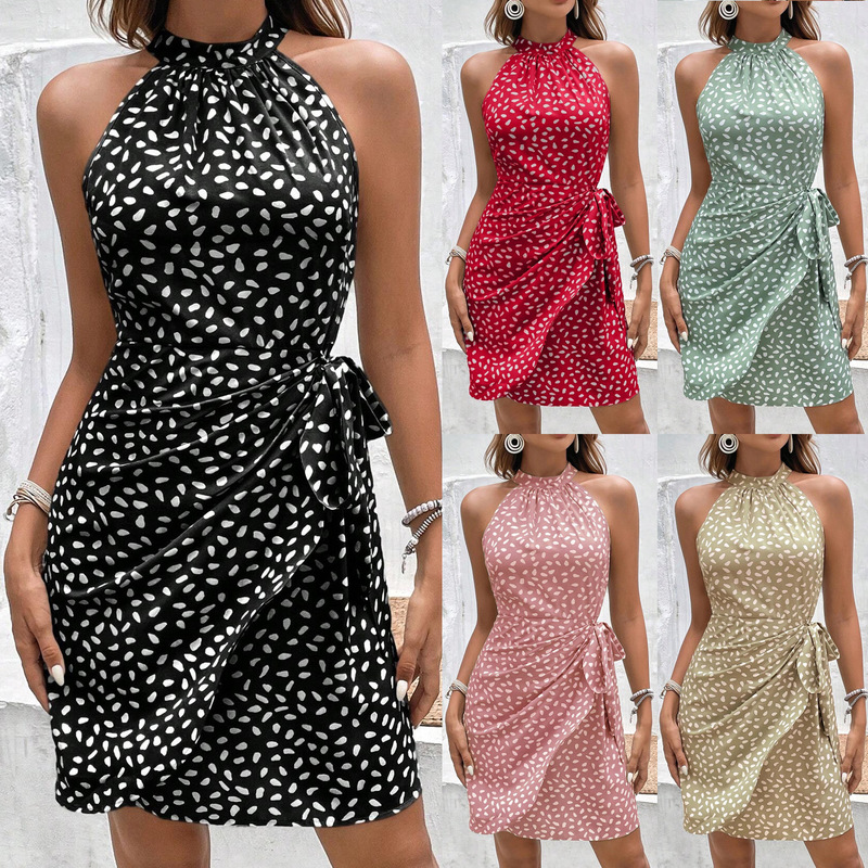 2024 cross-border European and American women's shein Amazon foreign trade skirt summer new clothes suspender skirt dress