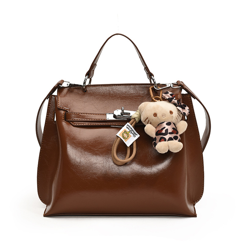 Bolso de mano retro, bolso de platino de piel de cera de moda, nuevo tipo de mujer transfronteriza, alta calidad, mochila versátil.