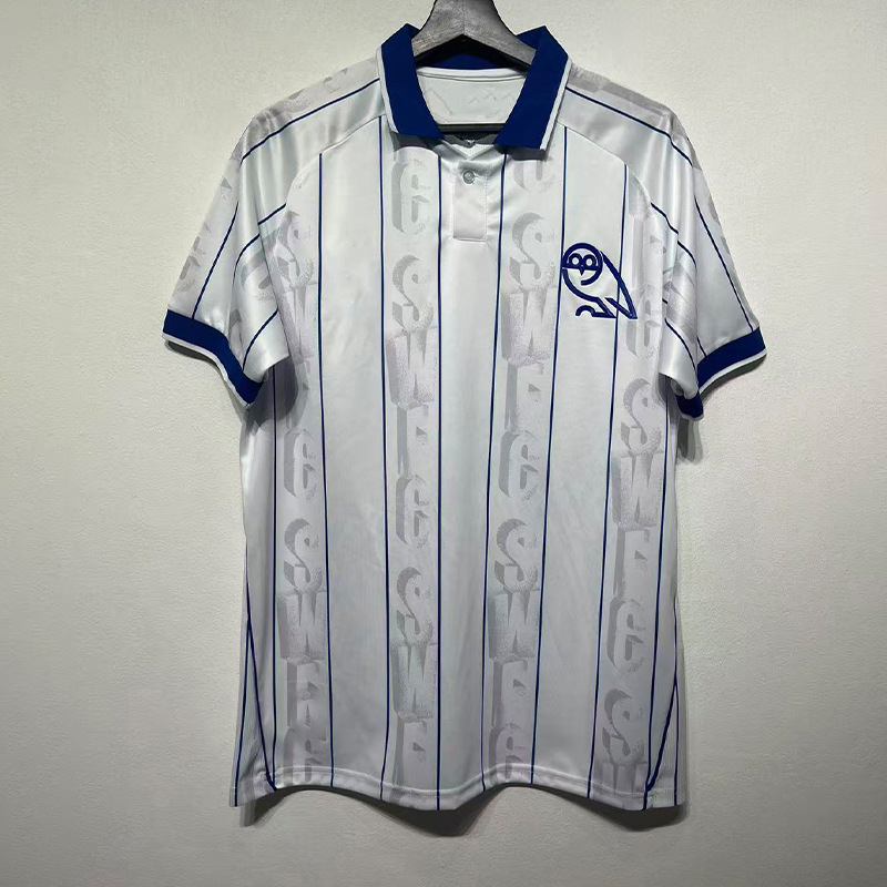 OVO x Sheffield Wednesday Retro 1991/93 Away Pinstripe Jersey White Blue