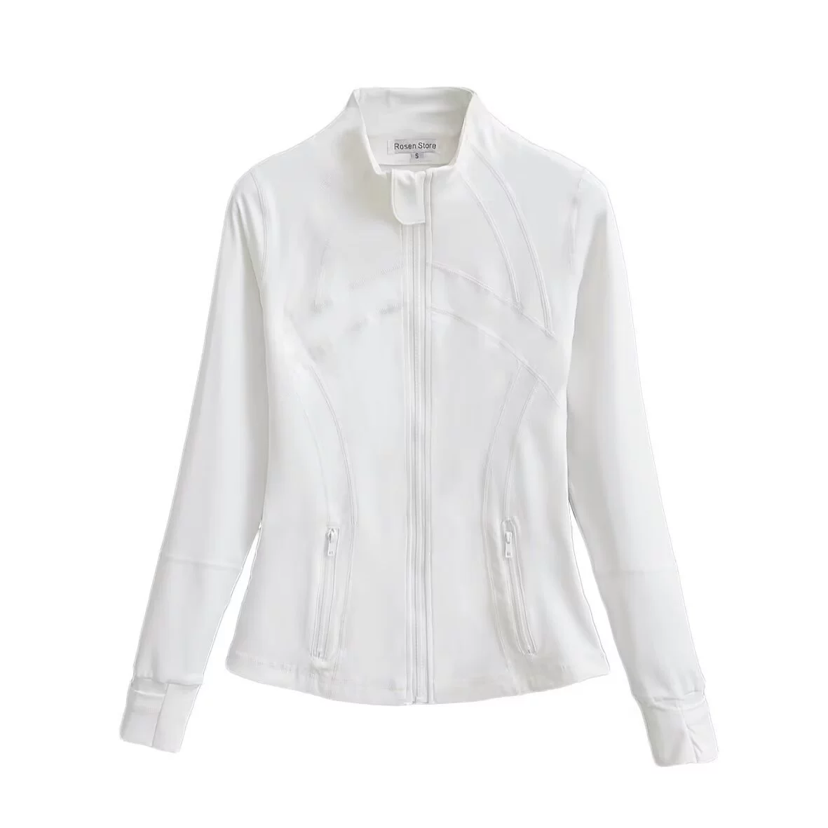 Летний длинный рукав, одежда для йоги с молнией, французский стиль, slim fit
