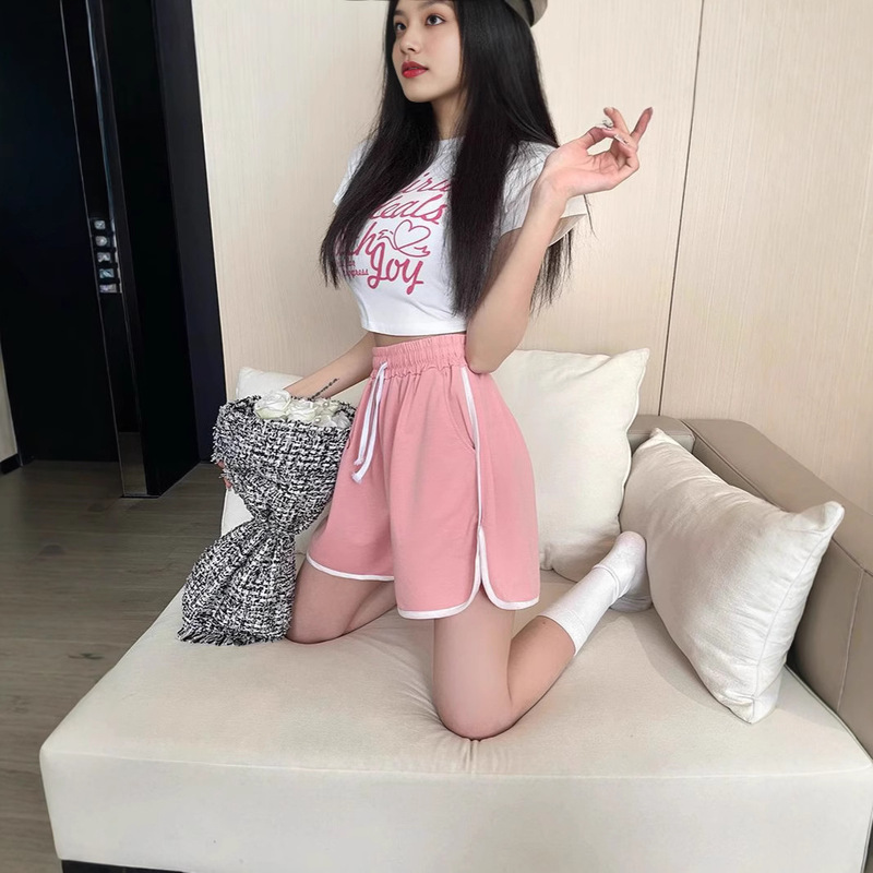 Summer Thin Korean Style Sports Shorts for Women, Three-Point Running Pants, Loose Casual Pants, Hot Straight Pants, Beach Pants for Outer Wear