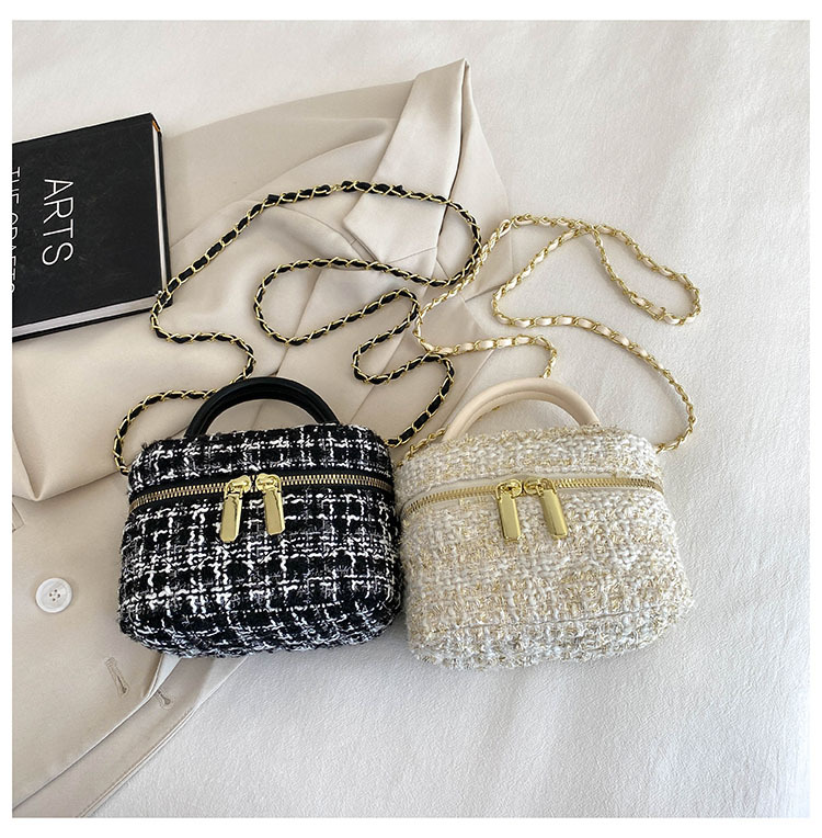 2023 borsa a tracolla scozzese semplice a tracolla in lana intrecciata di nuovo stile, piccola borsa quadrata per donna_voghion.com