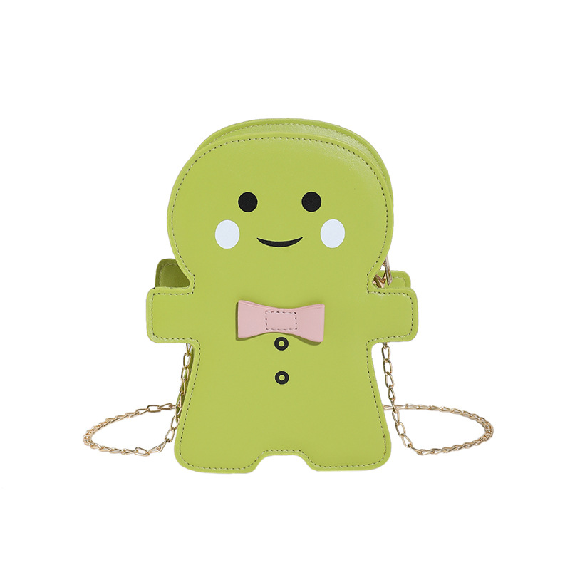 Bolso de hombro de moda simple 2024 invierno nuevo lindo muñeco de nieve de dibujos animados bolso de nicho cadena de horno oblicuo