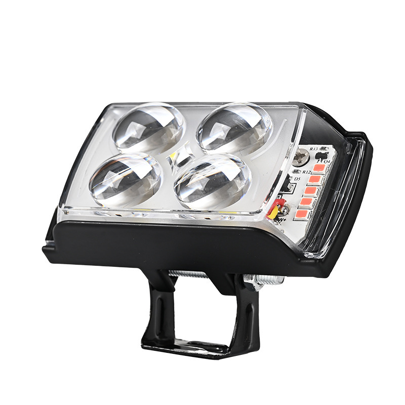Lámpara de luz corta de tres lados de motocicleta LED flash de explosión de luz intensa exterior de farol integrado de pavimentación de carretera para vehículo eléctrico image 4