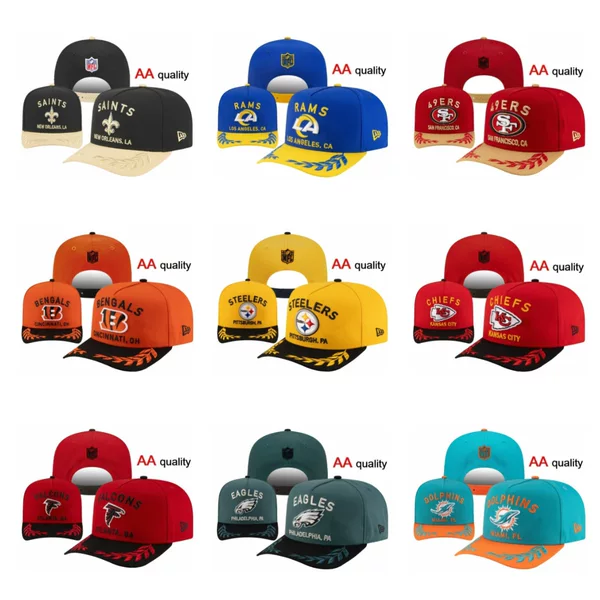 Foreign Trade Football Team Hats, New Style Curved Brim Caps, American Sports League Fashionable Adjustable Hats