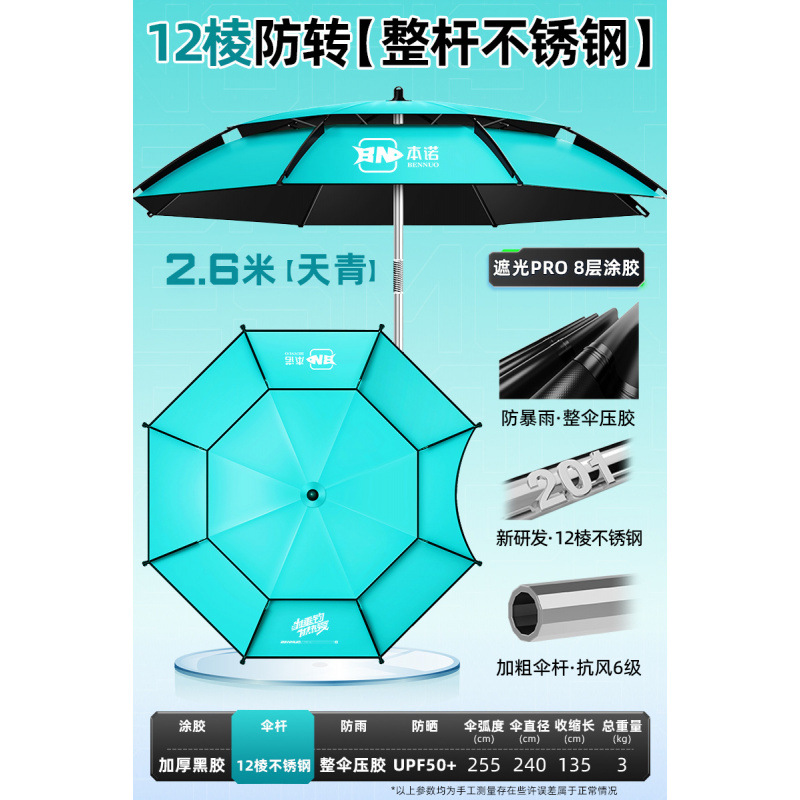 Paraguas de pesca 2025 nuevo paraguas de pesca al aire libre paraguas de muletas de lluvia contra el sol