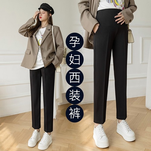 Maternity pants, spring and autumn outer wear suit pants, wide-leg pants, spring and summer thin casual straight-leg pants, maternity wear manufacturers