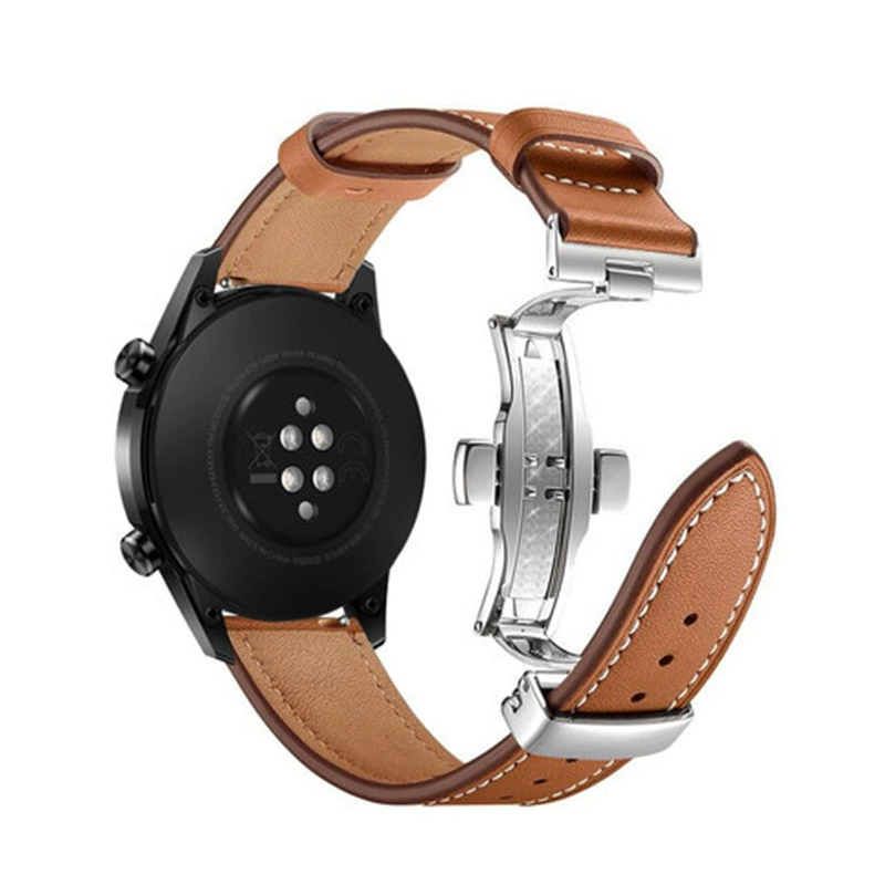 Применимый ремешок для Huawei GT2 leather Pro, Watch3, часы GT Smart 46, Butterfly пряжка 22 мм
