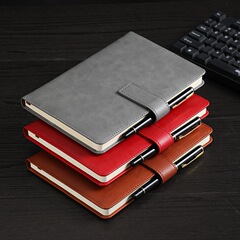 A5ノートボックスノートビジネス事務記録本レトロ皮面ハードケースシンプル磁気ボタン作業日記帳