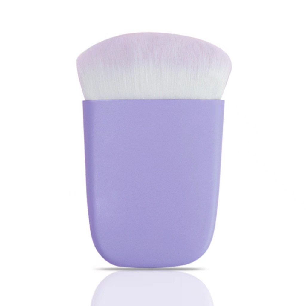 Nuevo pincel para rubor, pincel de maquillaje plano y pequeño, pincel de maquillaje multifuncional, cerdas súper suaves, lindo pincel de maquillaje rosa.