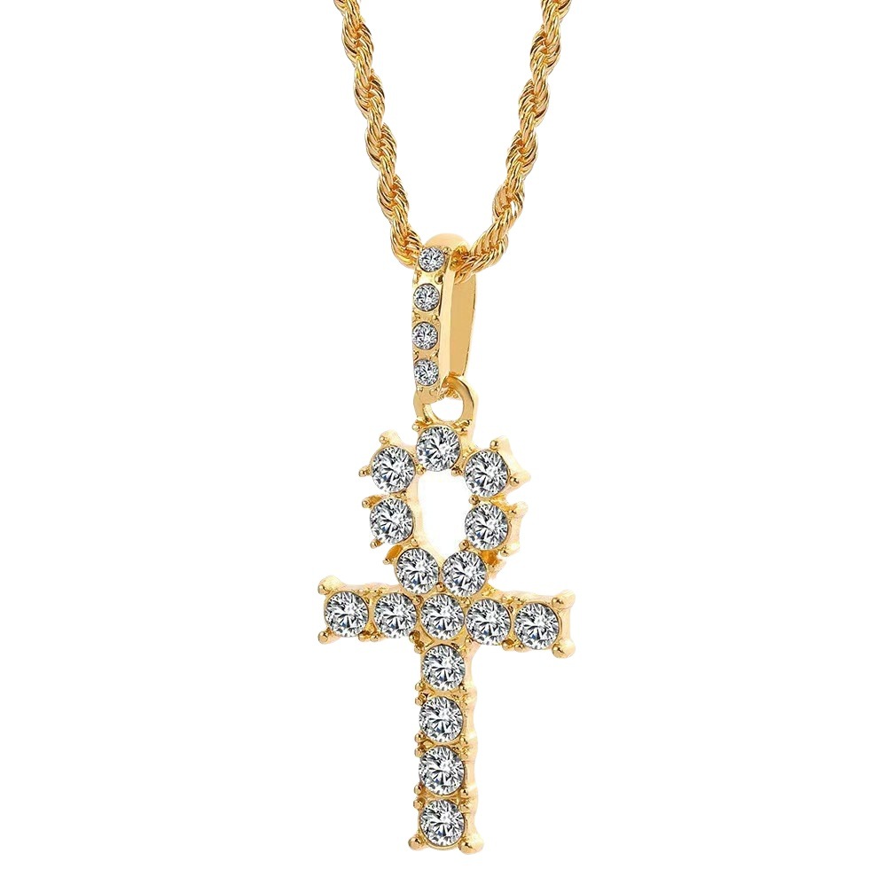 Collar de cruz con diamantes de moda para mujer, cadena para clavícula, nuevo modelo 2024, colgante de diseño exclusivo, simple y lujoso.